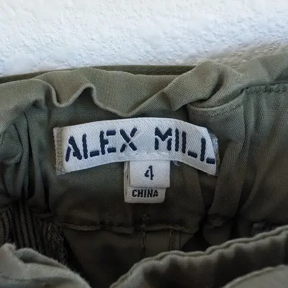 Alex Mill Green Cargo High Waist Cotton Relaxed Tapered Leg Pants, size 4